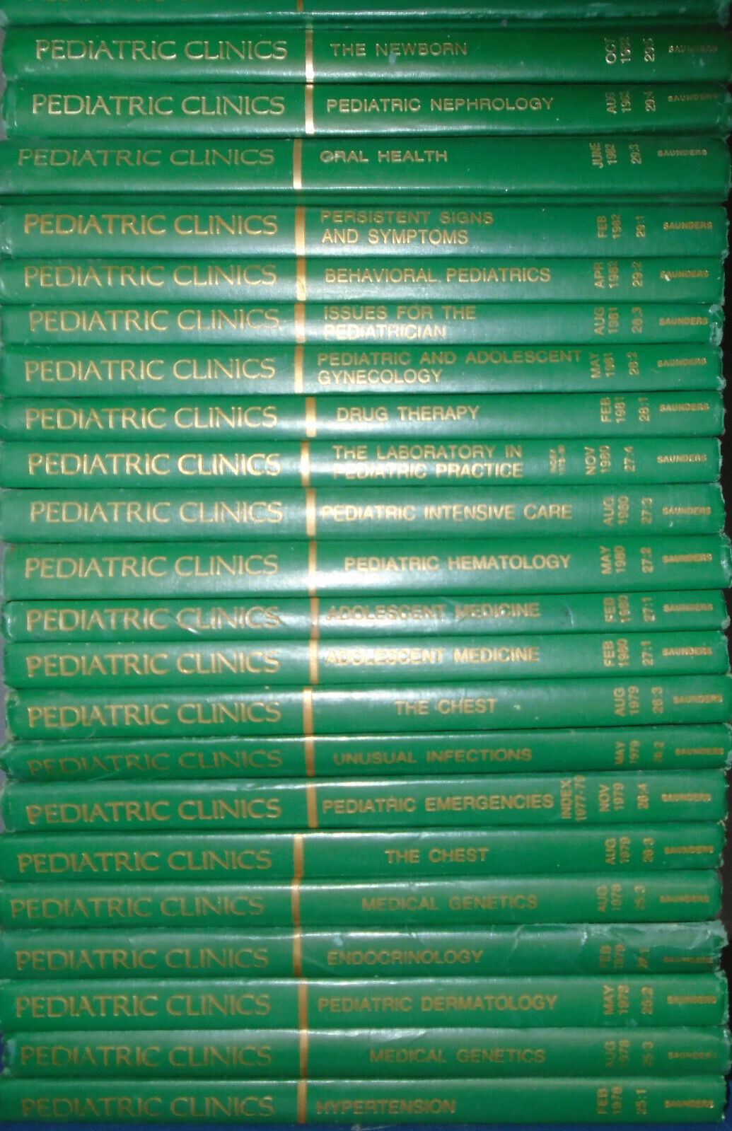 Pediatric Clinics of North America - 41 Hardcover books lot. 1979-1996