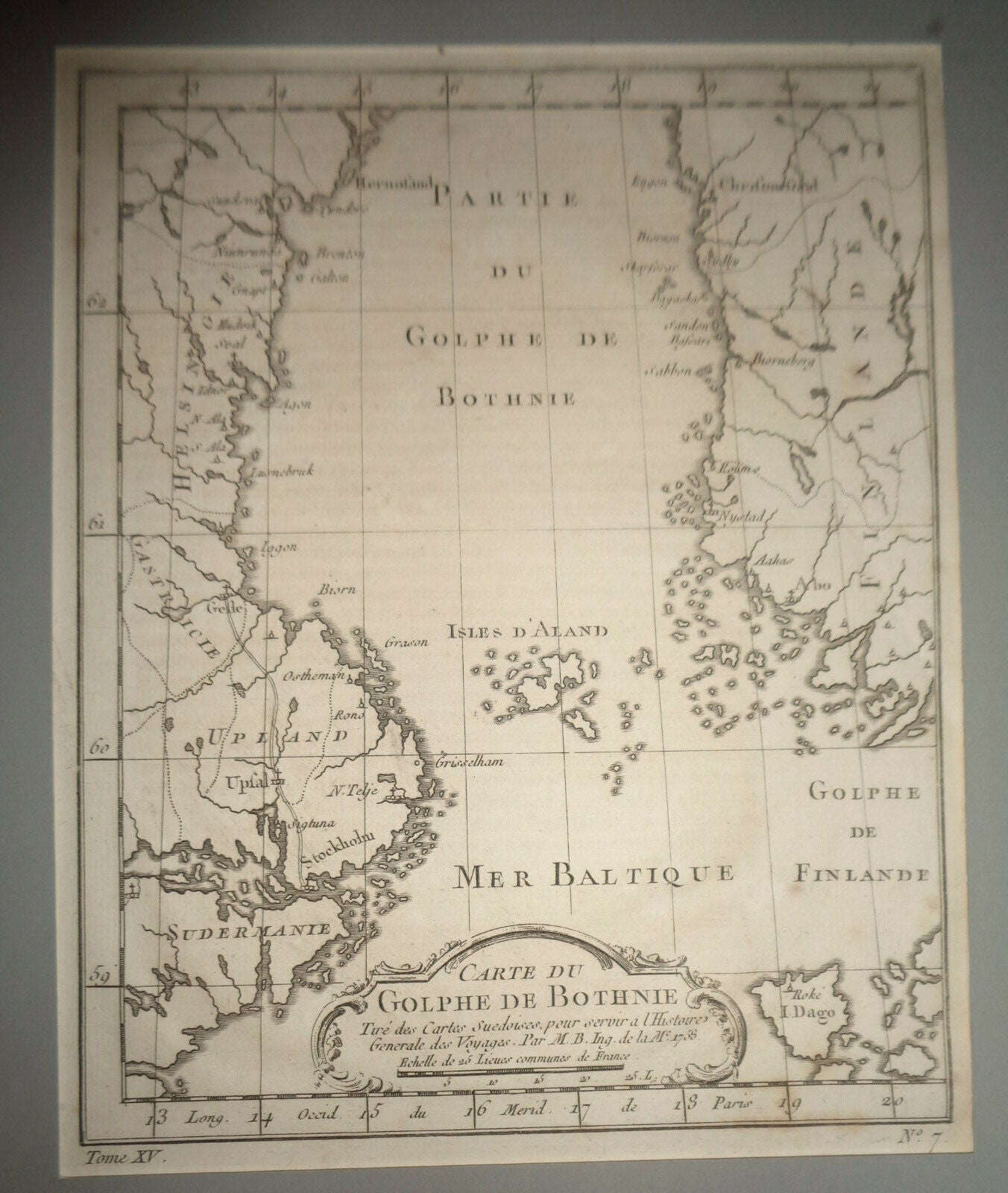 1758 Carte du golphe de Bothnie by Jacques Nicolas Bellin - Original Map Didot