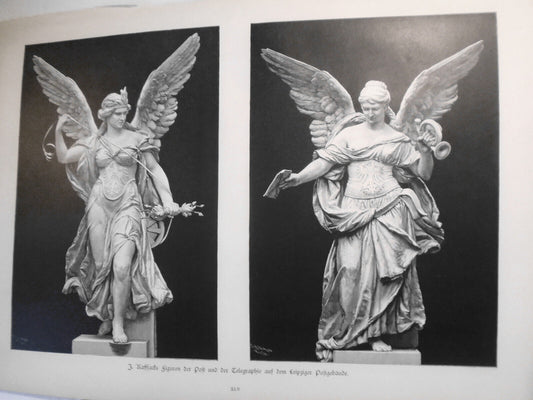 J. Kaffsacks Figuren der Post und der Telegraphie - 1884 Original antique print