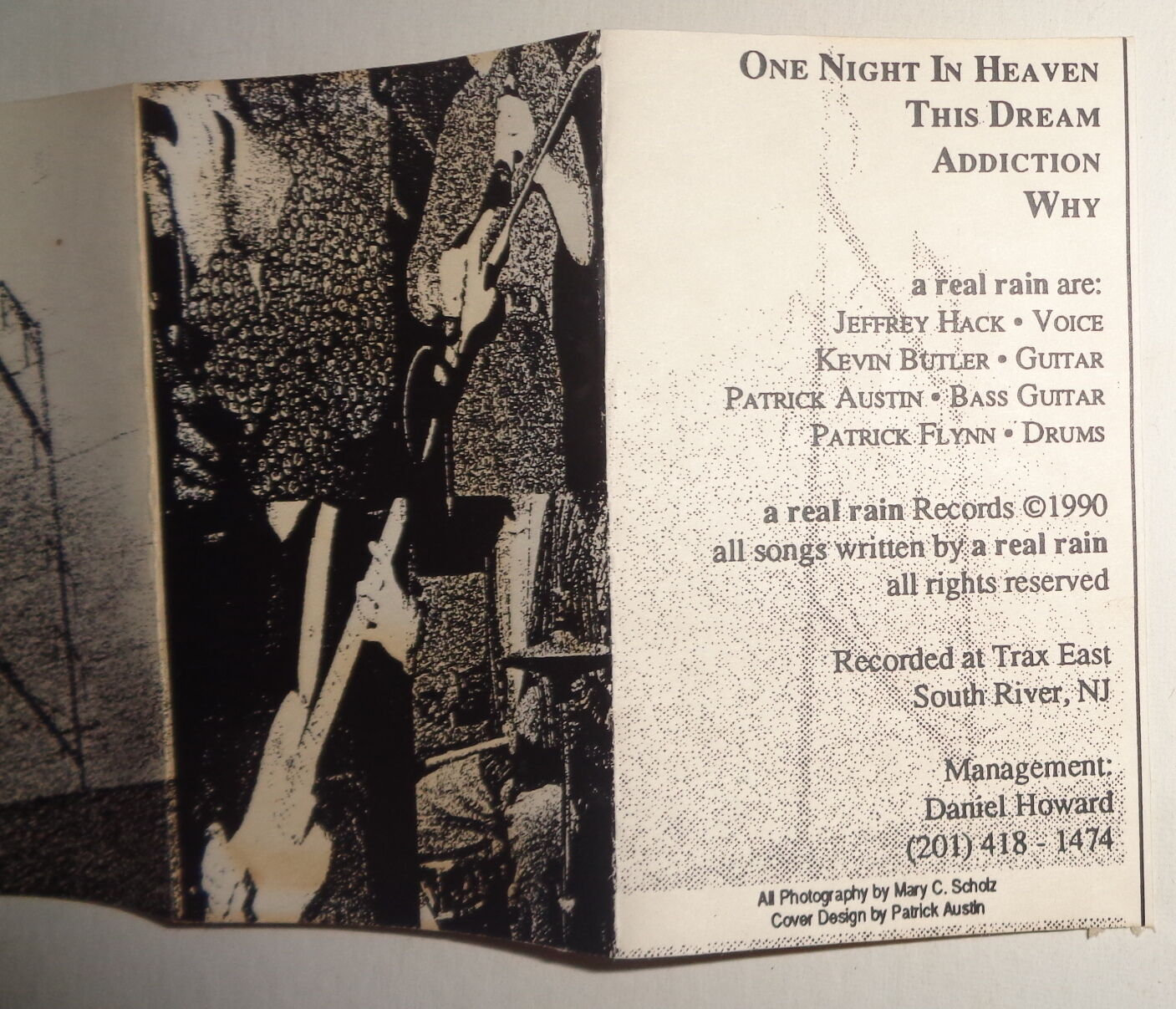 A REAL RAIN - Rare Demo Cassette 1990 Jeffrey Hack, Kevin Butler, Patrick Austin