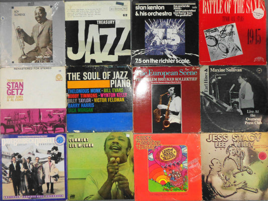 12 Jazz LP Lot : Eldridge, Illinois Jacquet, Monk, Brubeck, Getz, Hawk, Hines...