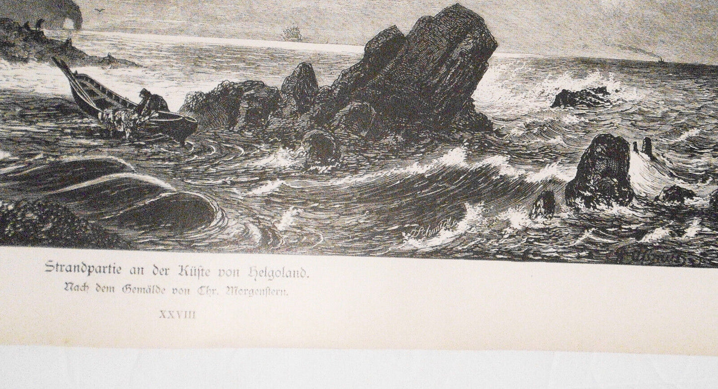 Strandpartie an der Küste von Helgoland, by Christian Morgenstern  - 1882
