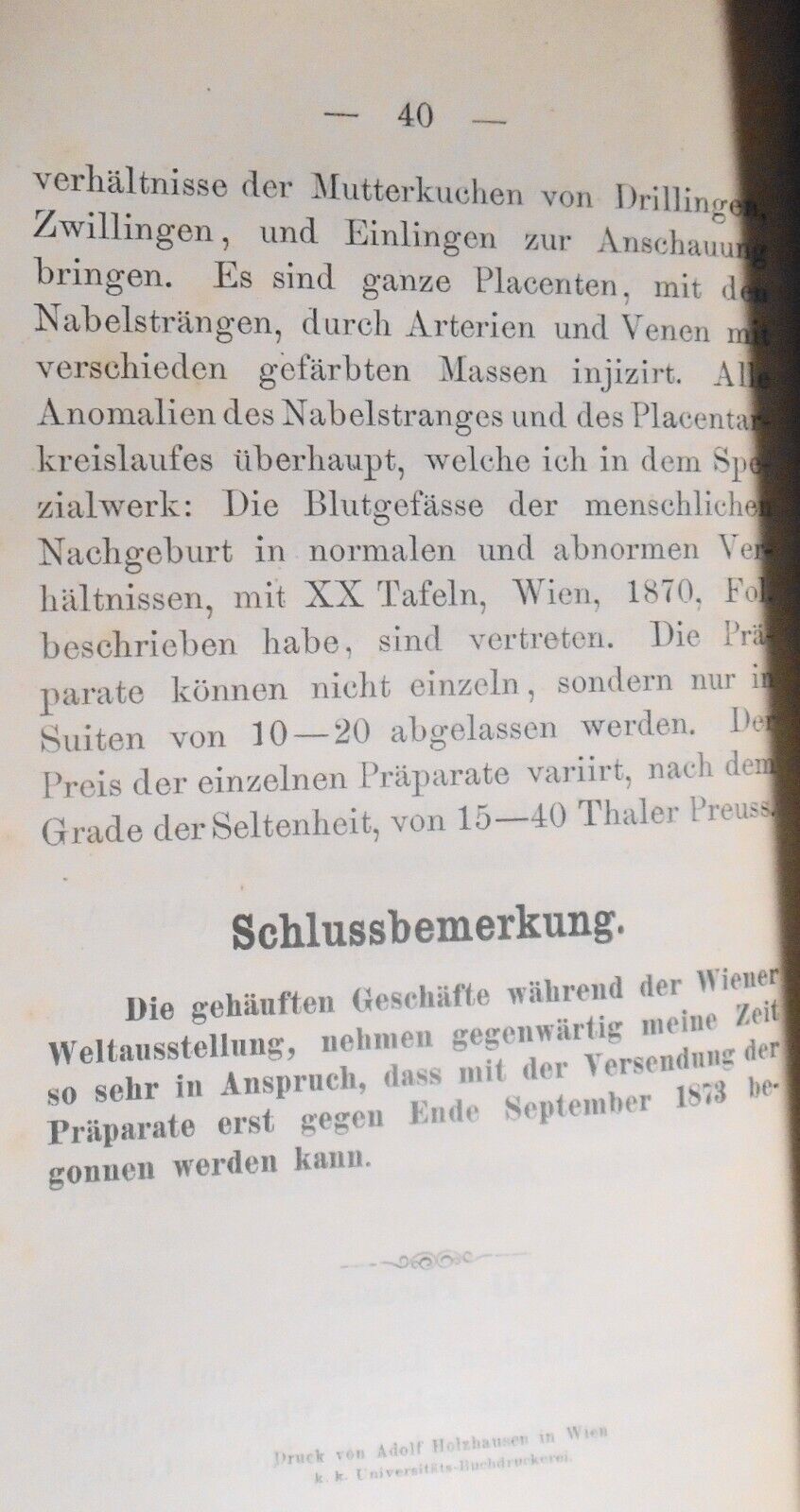 1873 [Medicine] Catalog mikroskopischer Injections-Präparate... by  Joseph Hyrtl