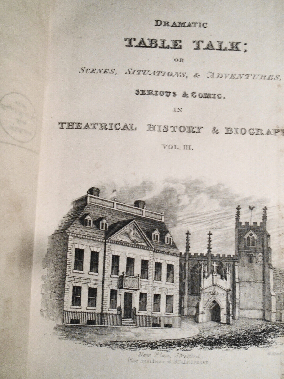 1825 Dramatic table talk : or, Scenes, situations, & adventures... 3 Volumes Set