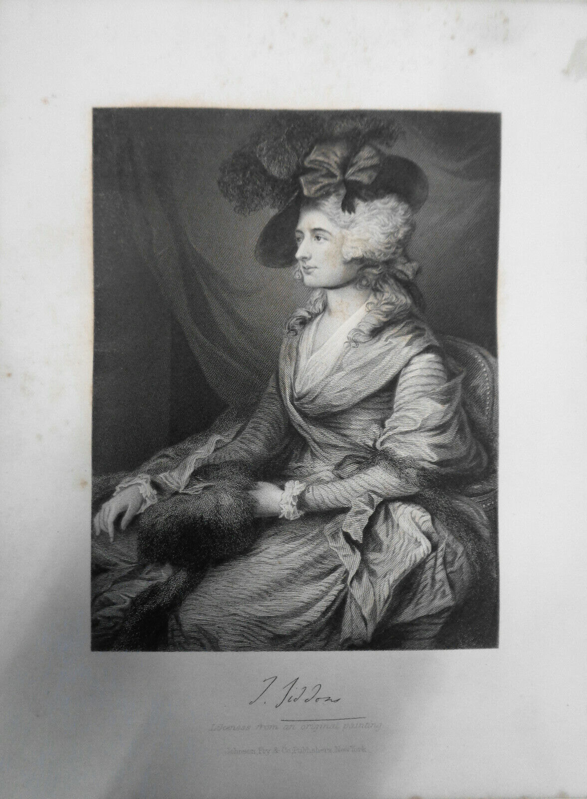 Sarah Gibbons  - original engraving - 1876 - Duyckinck Int'l Gallerie