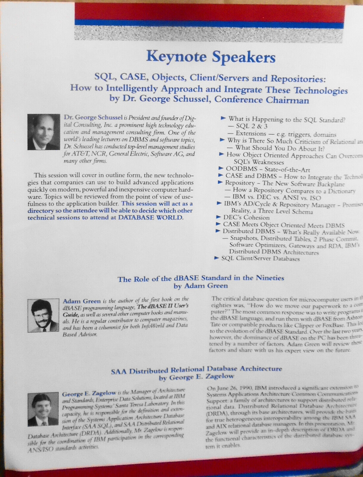 Database World Conference & Expo Program, December 11-13, 1990, Boston, MA.