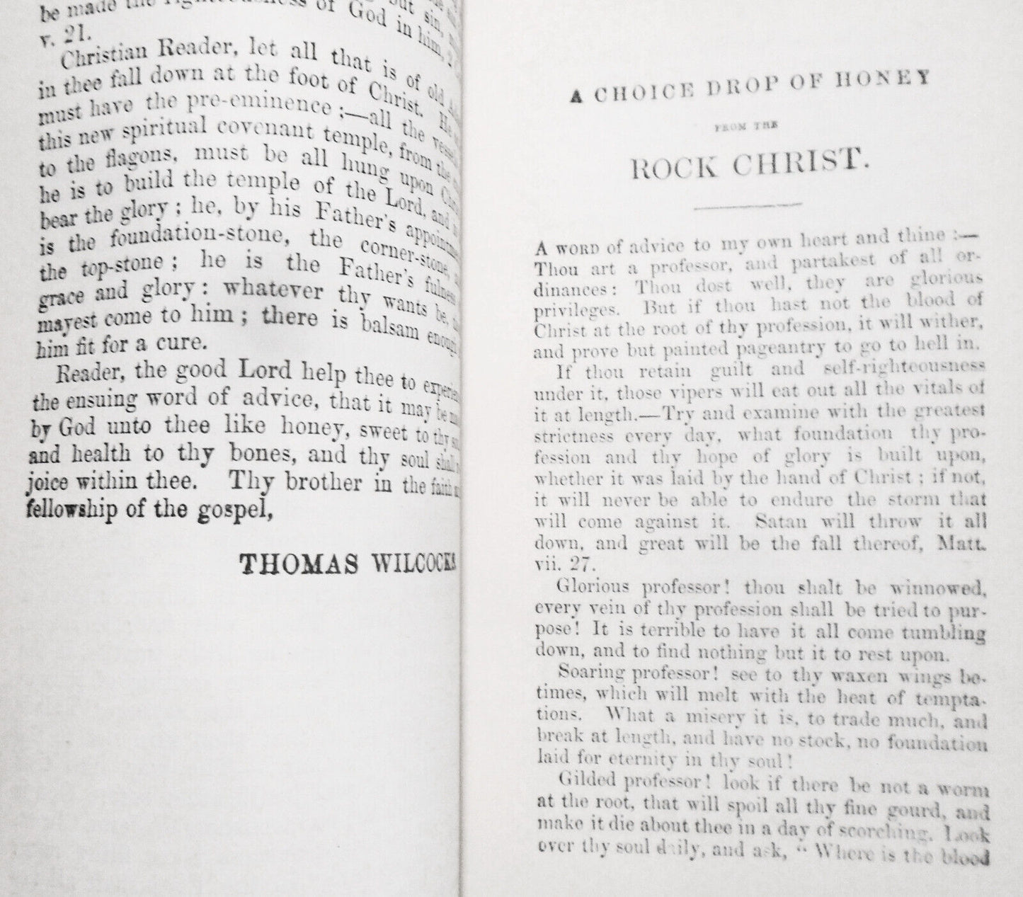[Chapbook] A choice drop of honey from the rock Christ by Thomas Wilcocks [1847]