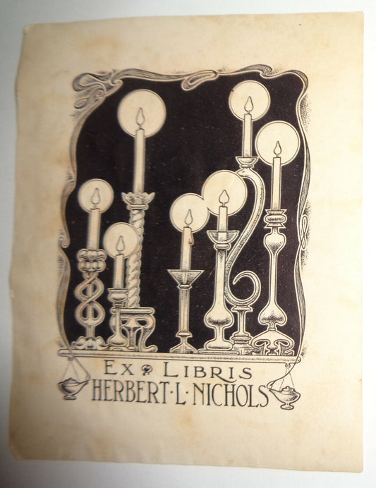 Herbert L. Nichols - Ex Libris Bookplate - early 1900's