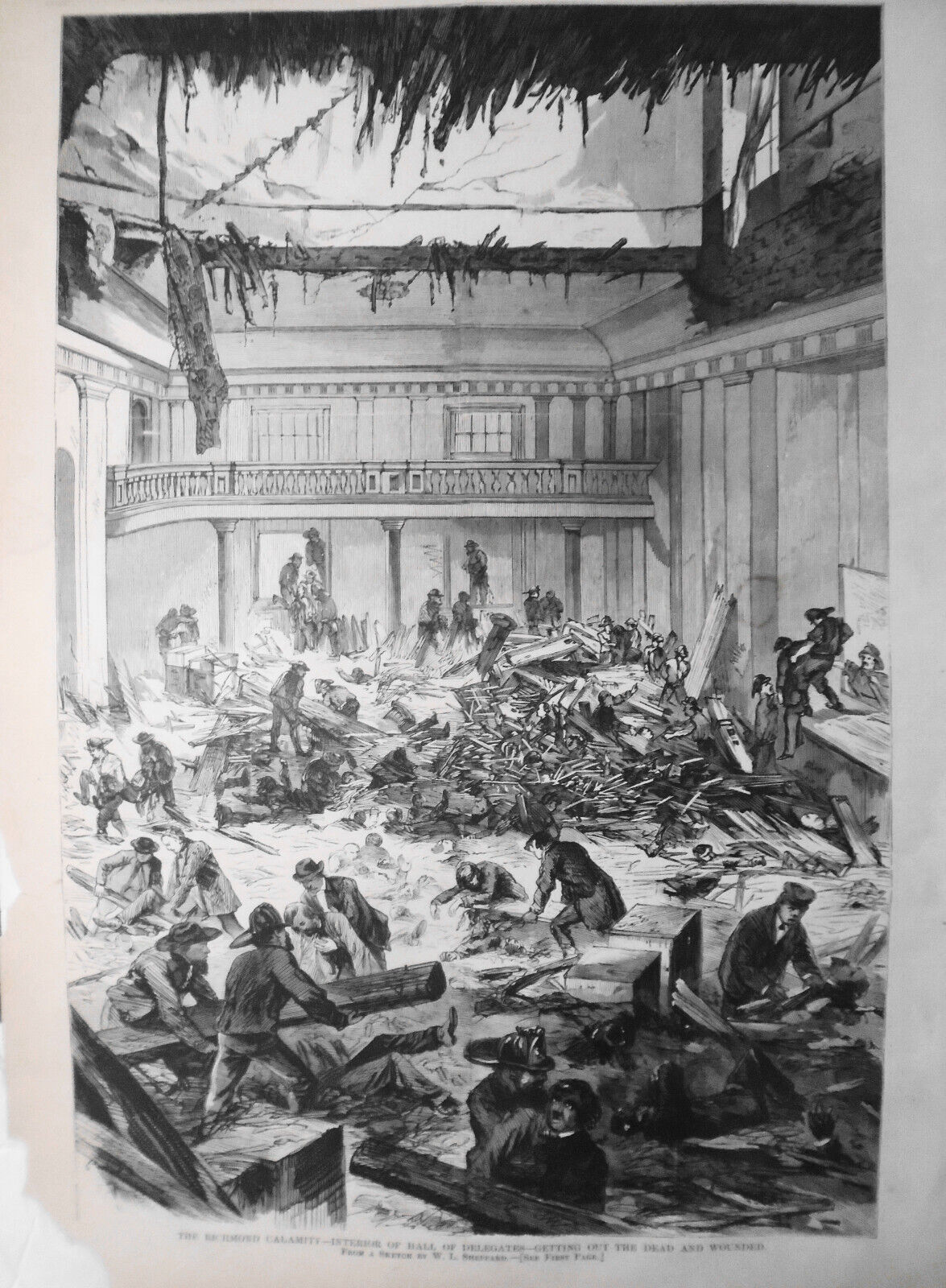 The Richmond Calamity - 2 Full Page prints - Harper's Weekly, May 14,  1870