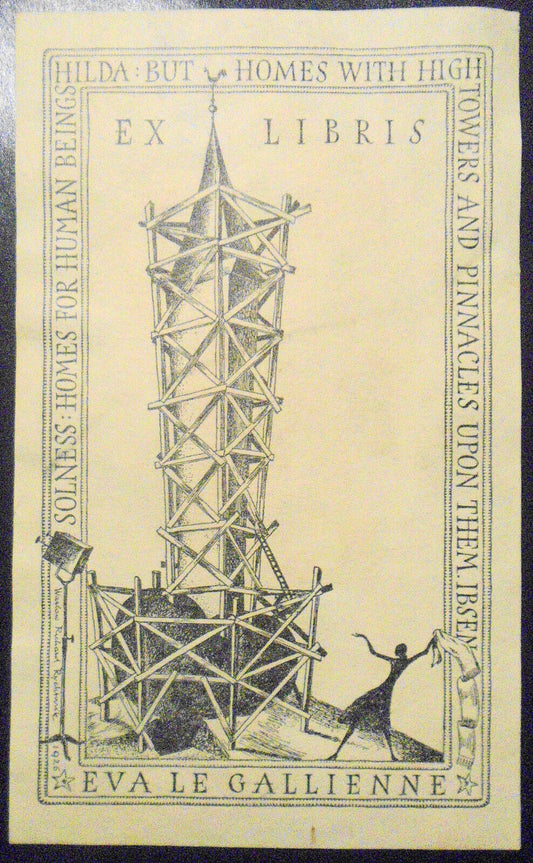 Eva Le Gallienne Ex Libris Bookplate, 1926. Designed by Waslav Richard Rychtarik