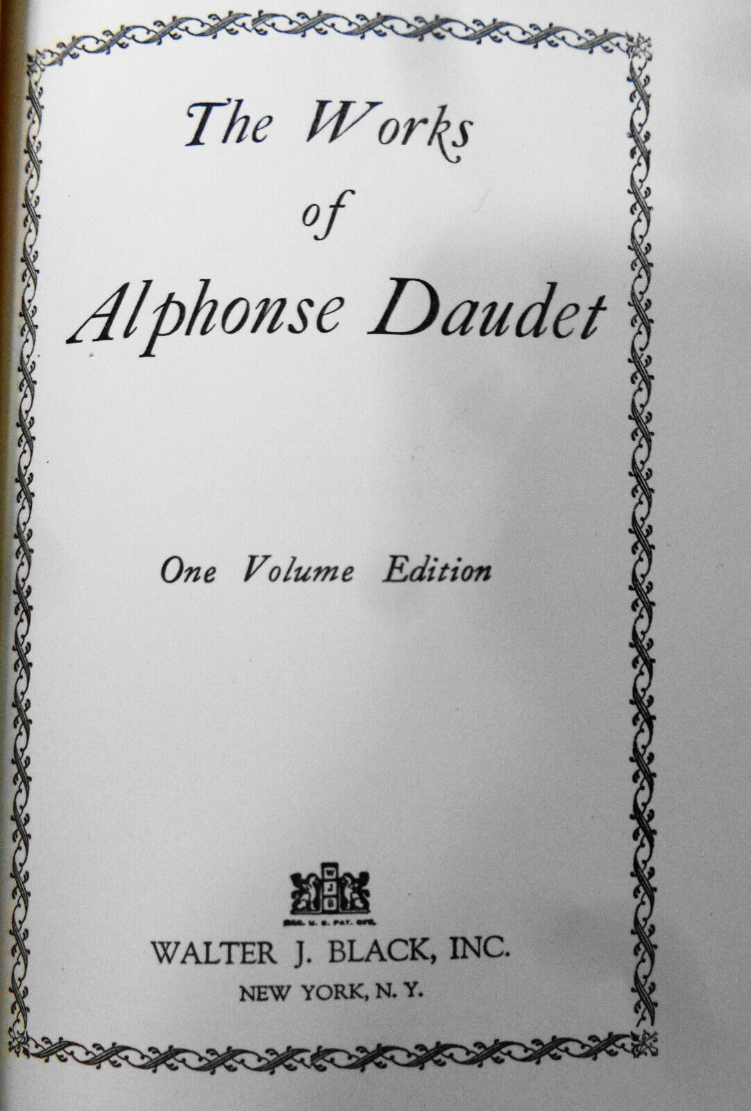 The Works of Alphonse Daudet one volume edition. 1929.