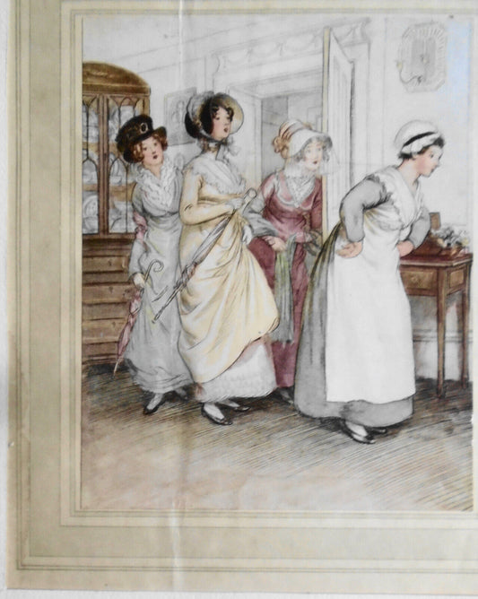 Hugh Thomson Illustration from Quality Street by Barrie. ca 1916. Art Matted