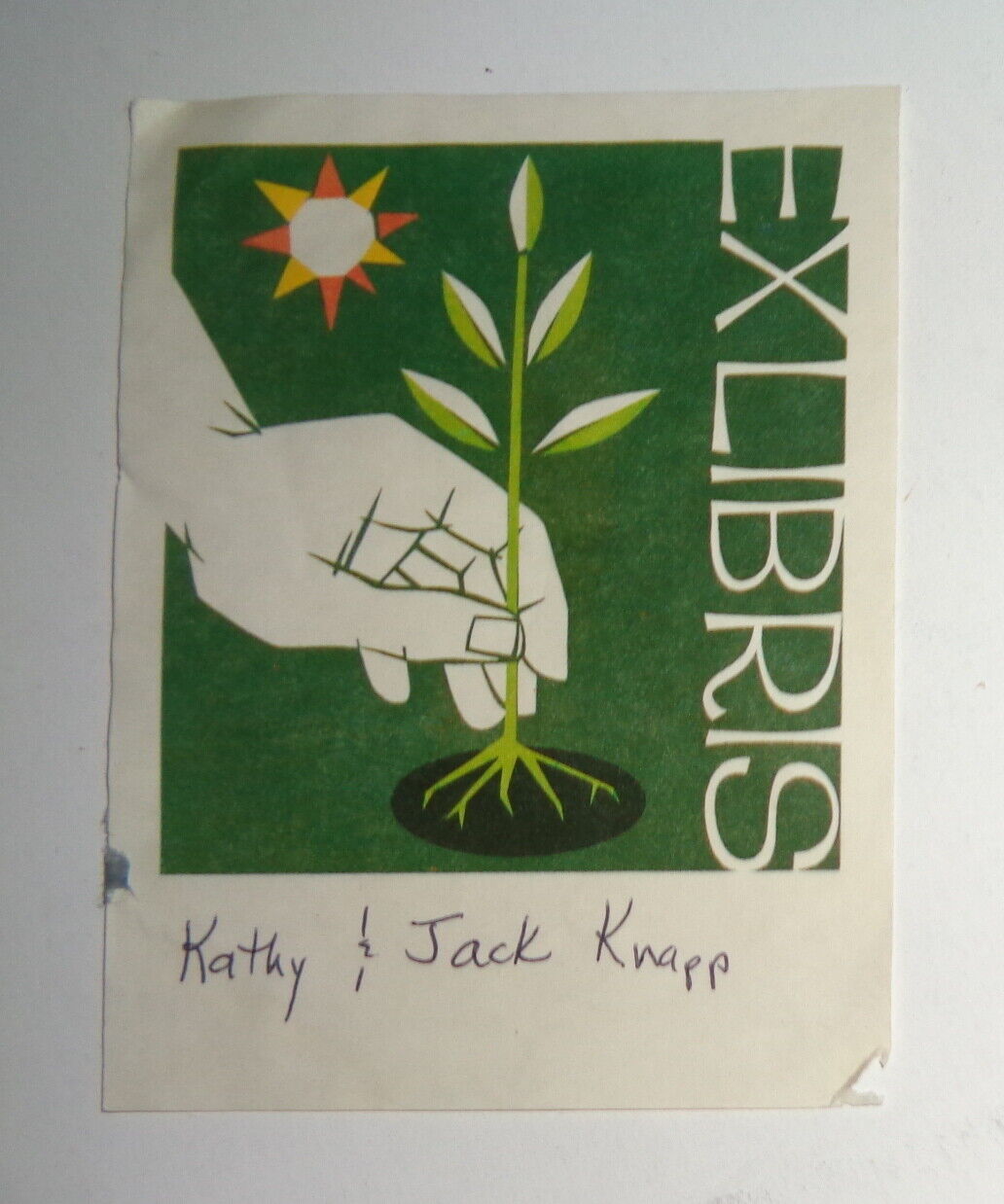 Kathy & Jack Knapp  Ex Libris Bookplate