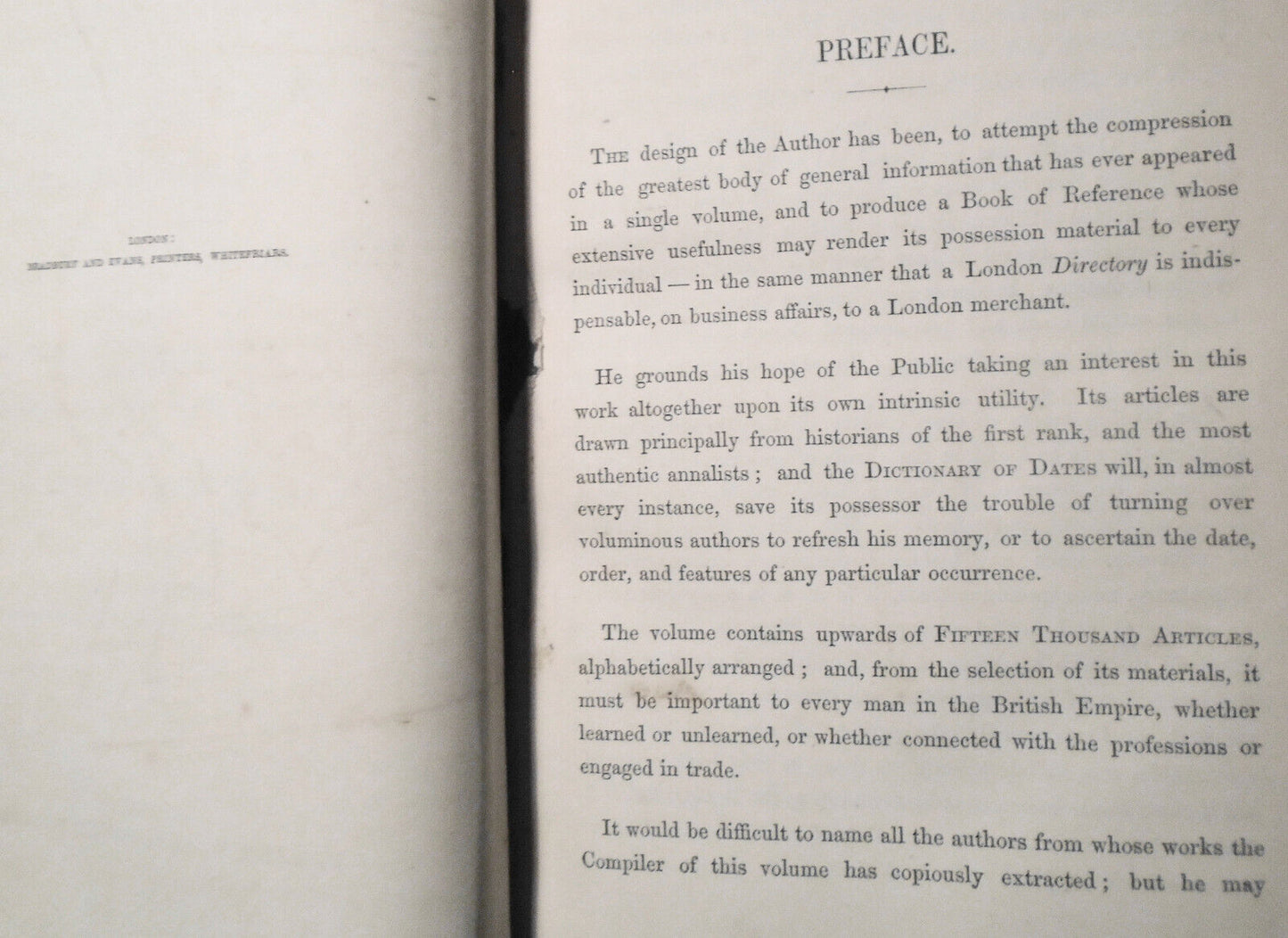 1853 Dictionary of dates & universal reference relating to all ages and nations