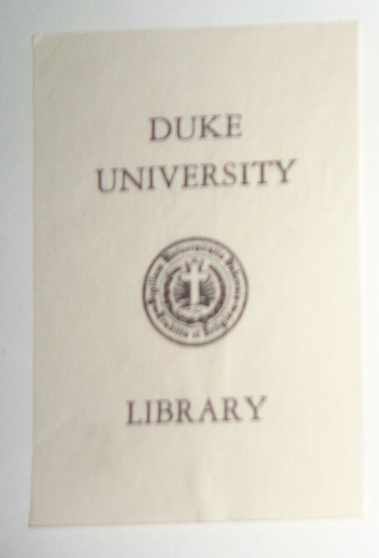 Duke University Library Ex Libris Bookplate