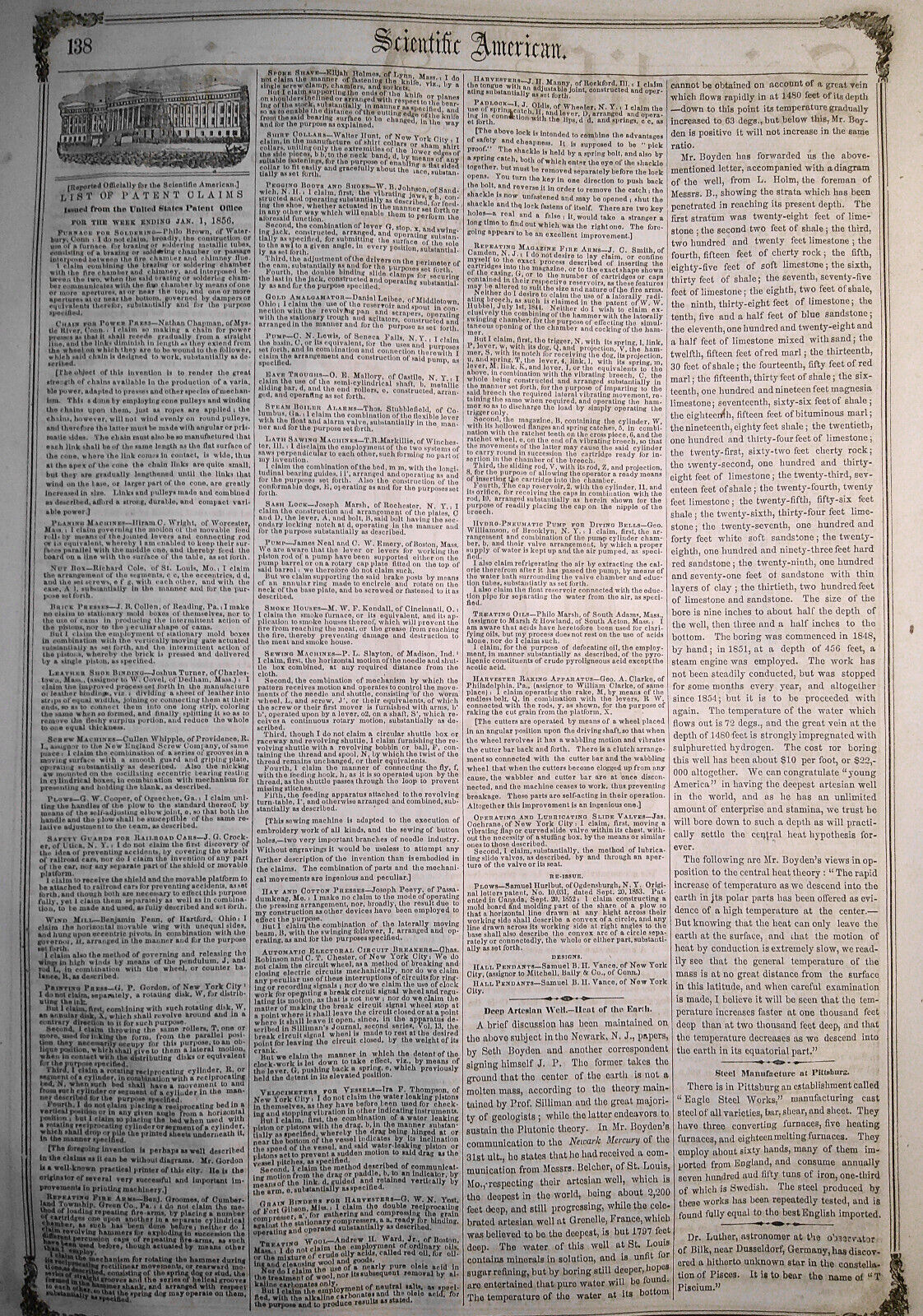 Scientific American, January 12, 1856. New system of Numeration and Measurement