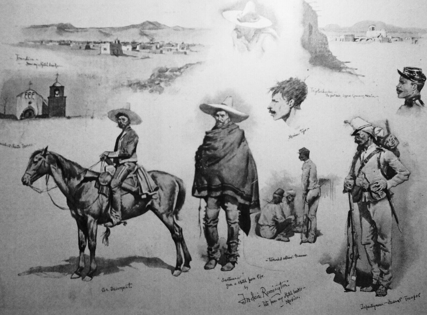 The Uprising In Chihuahua, Mexico, by Frederic Remington. Harper's Weekly  1880