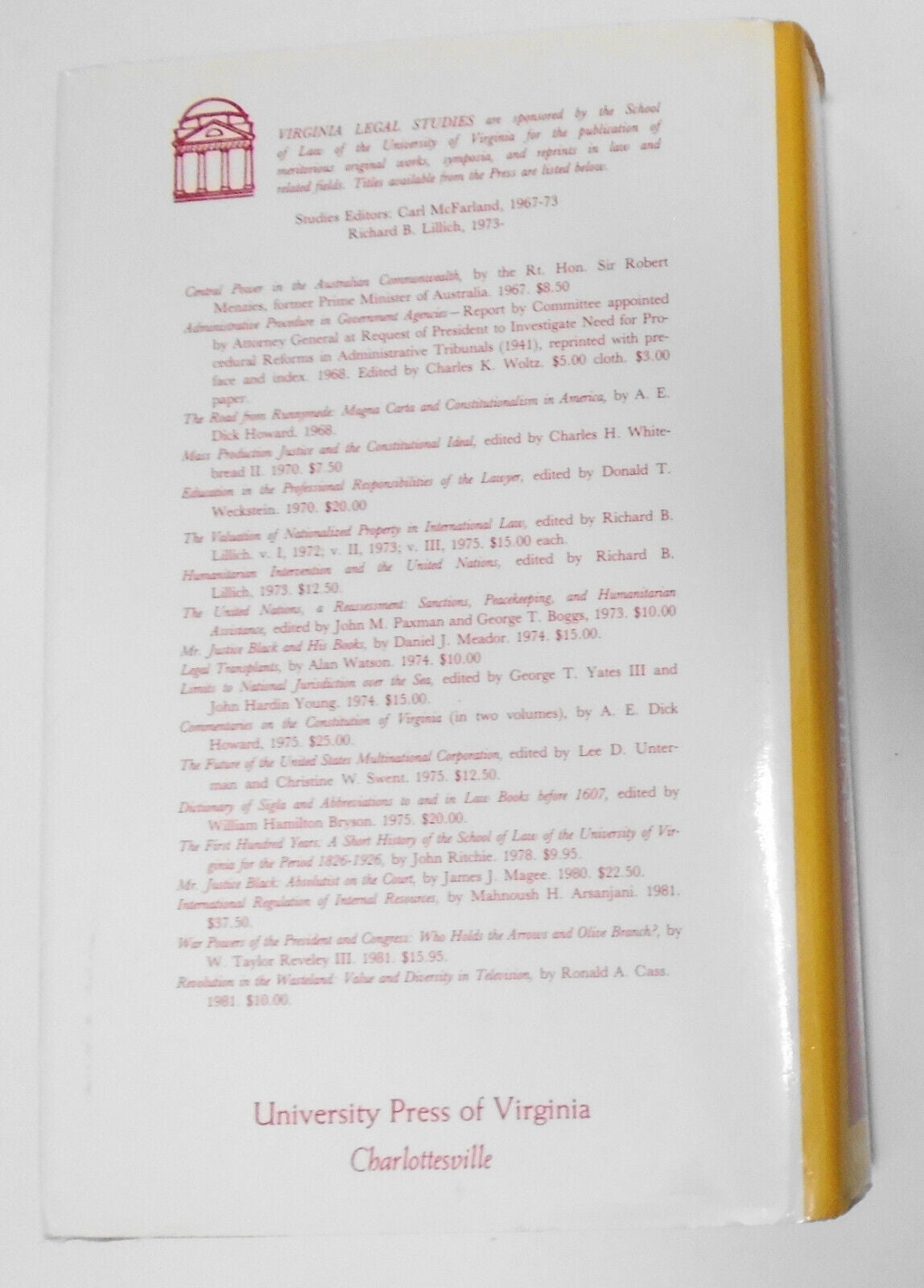 International Law of State Responsibility for Injuries to Aliens by Lillich 1983