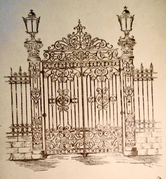 Ornamental Gate, by Pitt Iron Works, N.Y.  -- original 1854 flyer