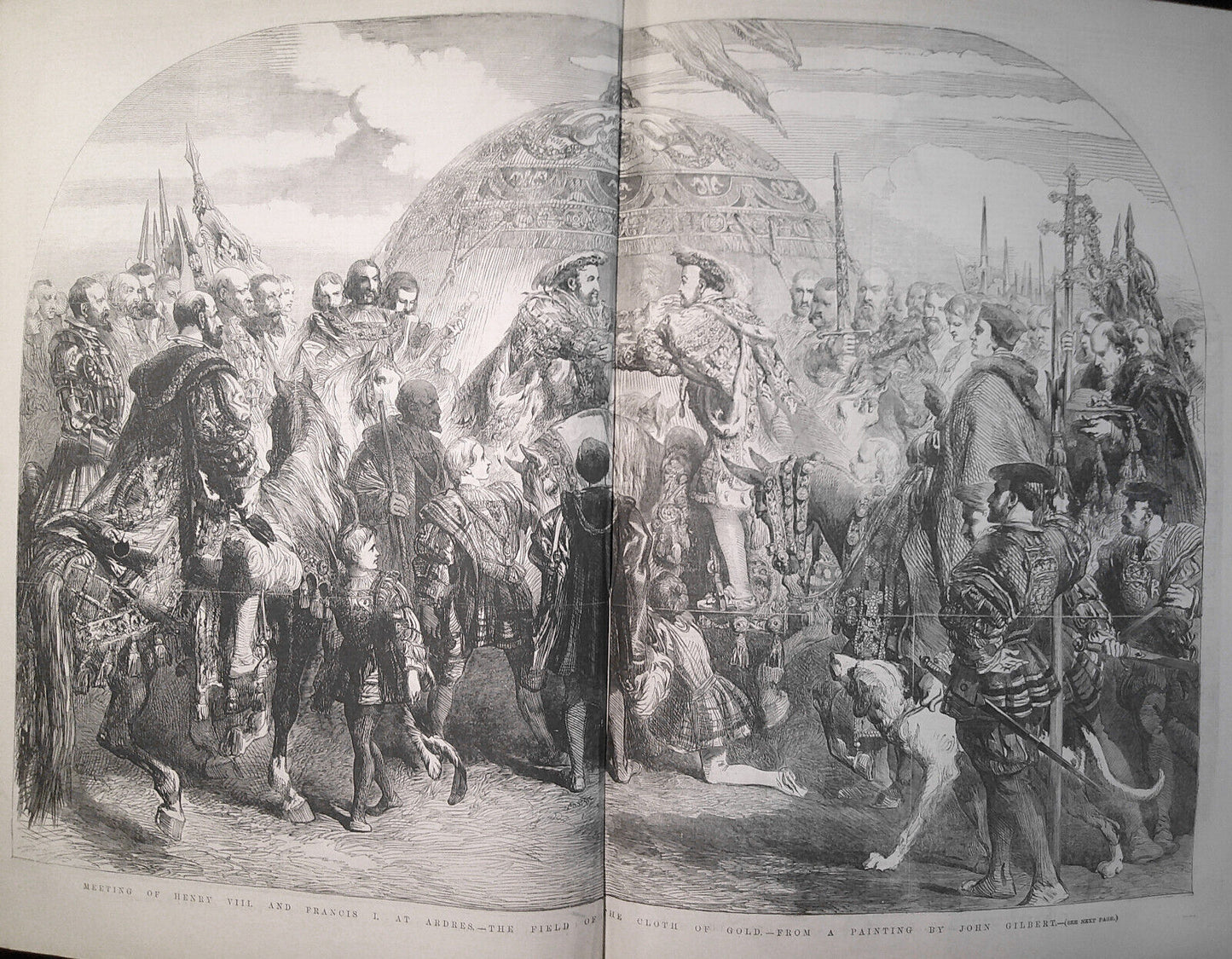 Meeting of Henry VIII and Francis I. at Ardres - Illustrated London News, 1855.