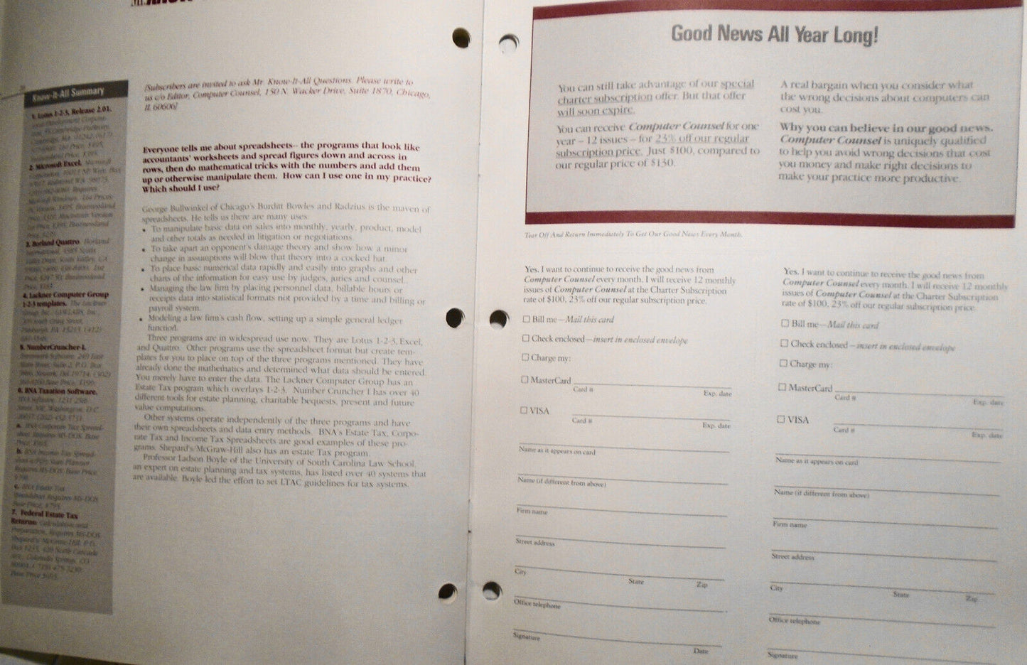 Computer Counsel, January 1989. By Law Bulletin Publishing Co.