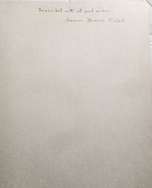 James Branch Cabell SIGNED "Let Me Lie". 1947. First edition. [Virginia history]