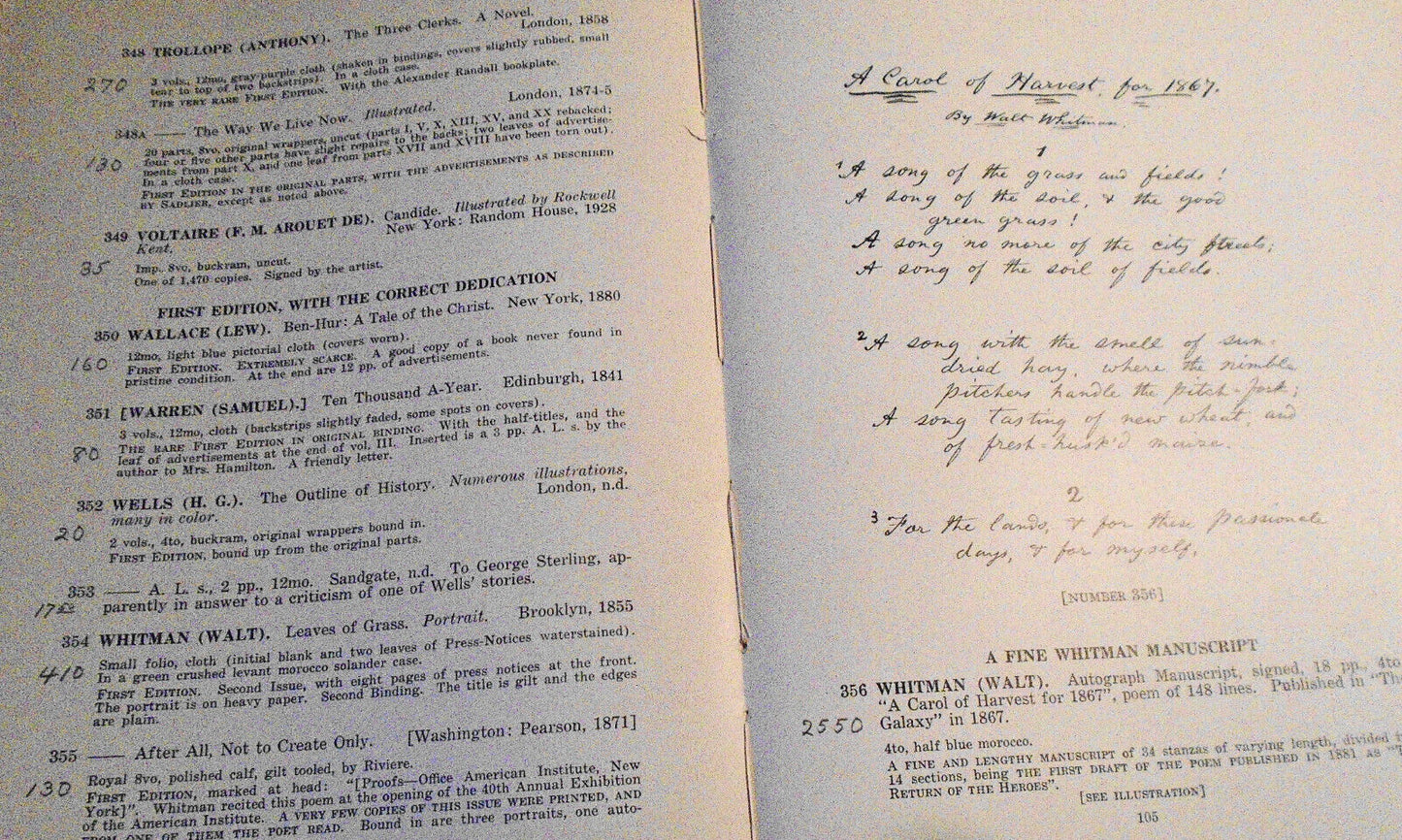 Valuable books : autographs and manuscripts...  from Mrs. Lucius L. Button, 1930