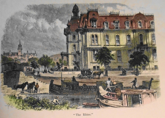 The Rhine - Hand-colored - Picturesque America 1872