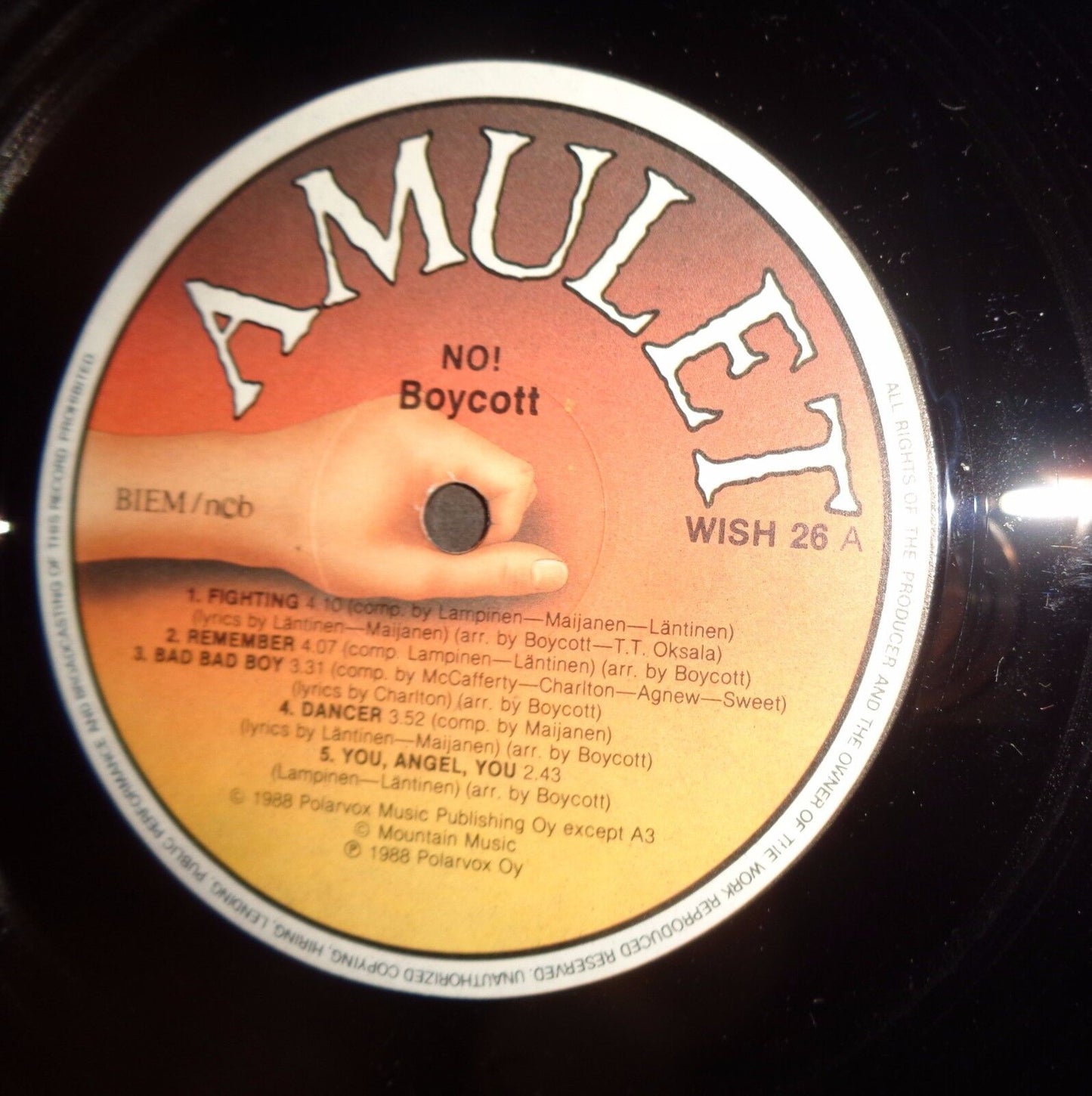 Boycott - No! -- Vinyl LP, Album - Amulet ‎– WISH 26 - 1988 Near Mint