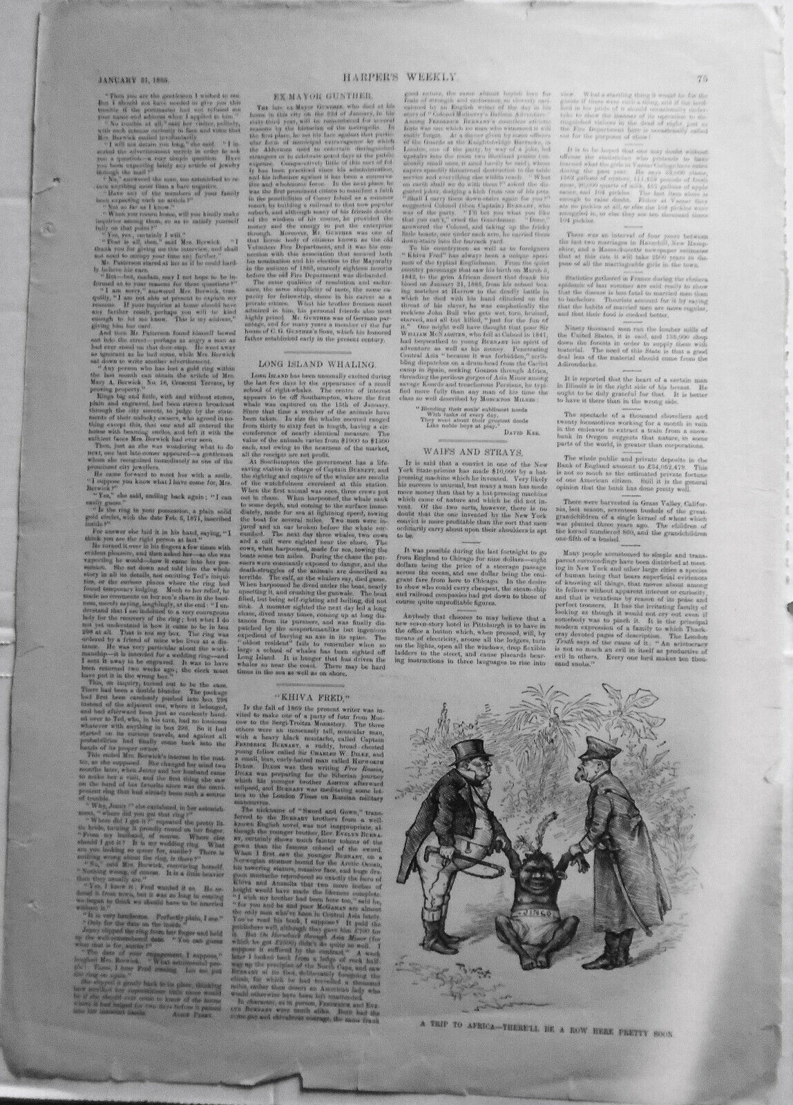 A New Wall Street Bank Building  - Harper's Weekly, January 21, 1885  Original