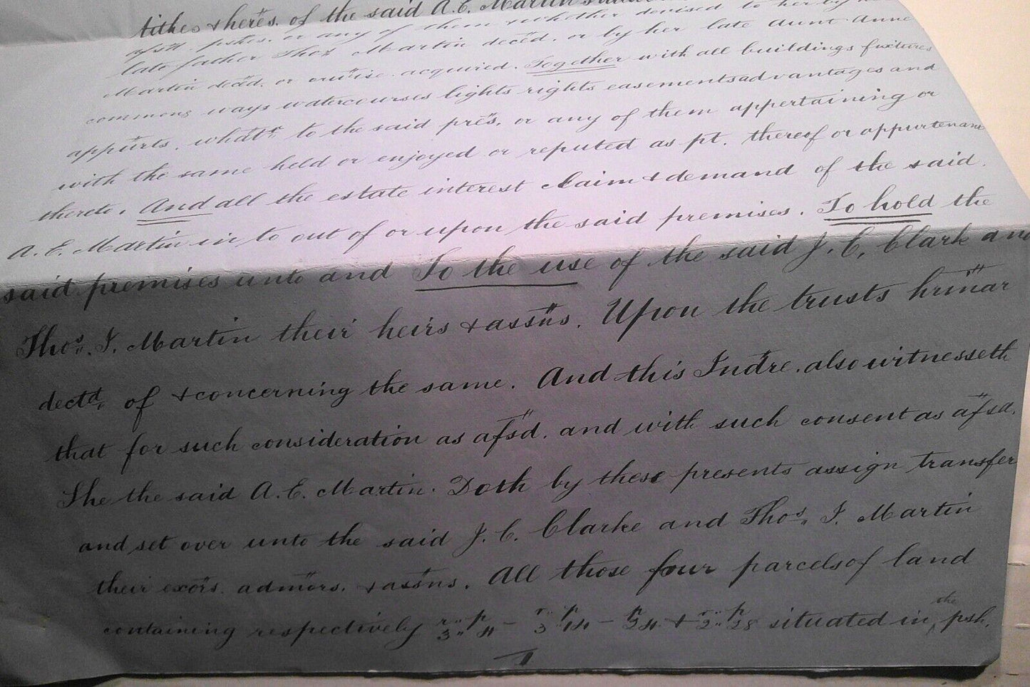 1880 Conveyance of Hereditaments Hereford, England. Miss A E Martin to Colbatch
