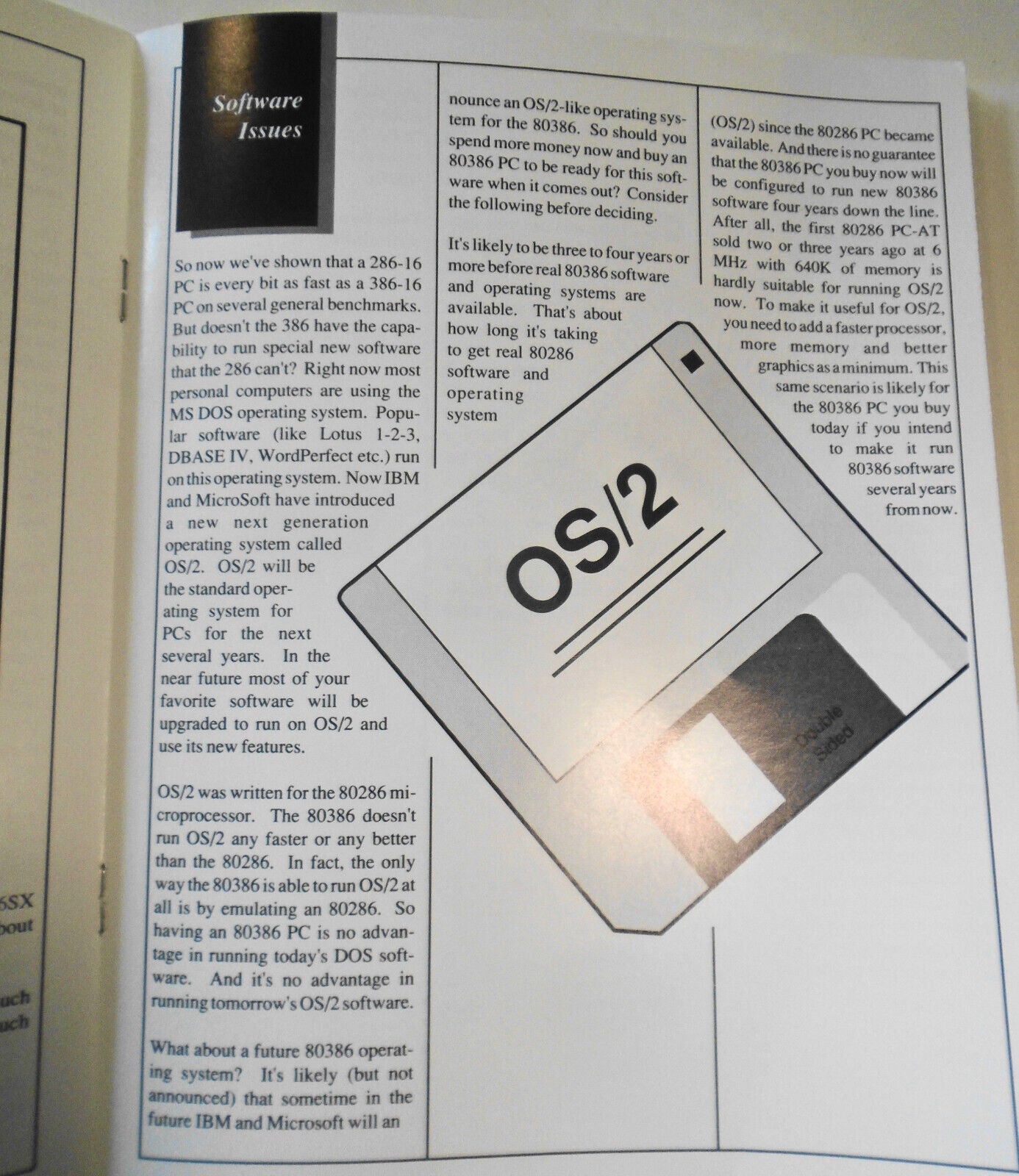 Personal Computer Decisions 1988 brochure by Advanced Micro Devices. 286 vs 386