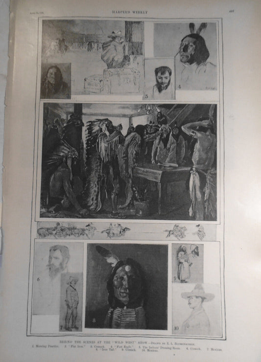 Behind The Scenes At The "Wild West" Show - Original - Harper's  Weekly 1898