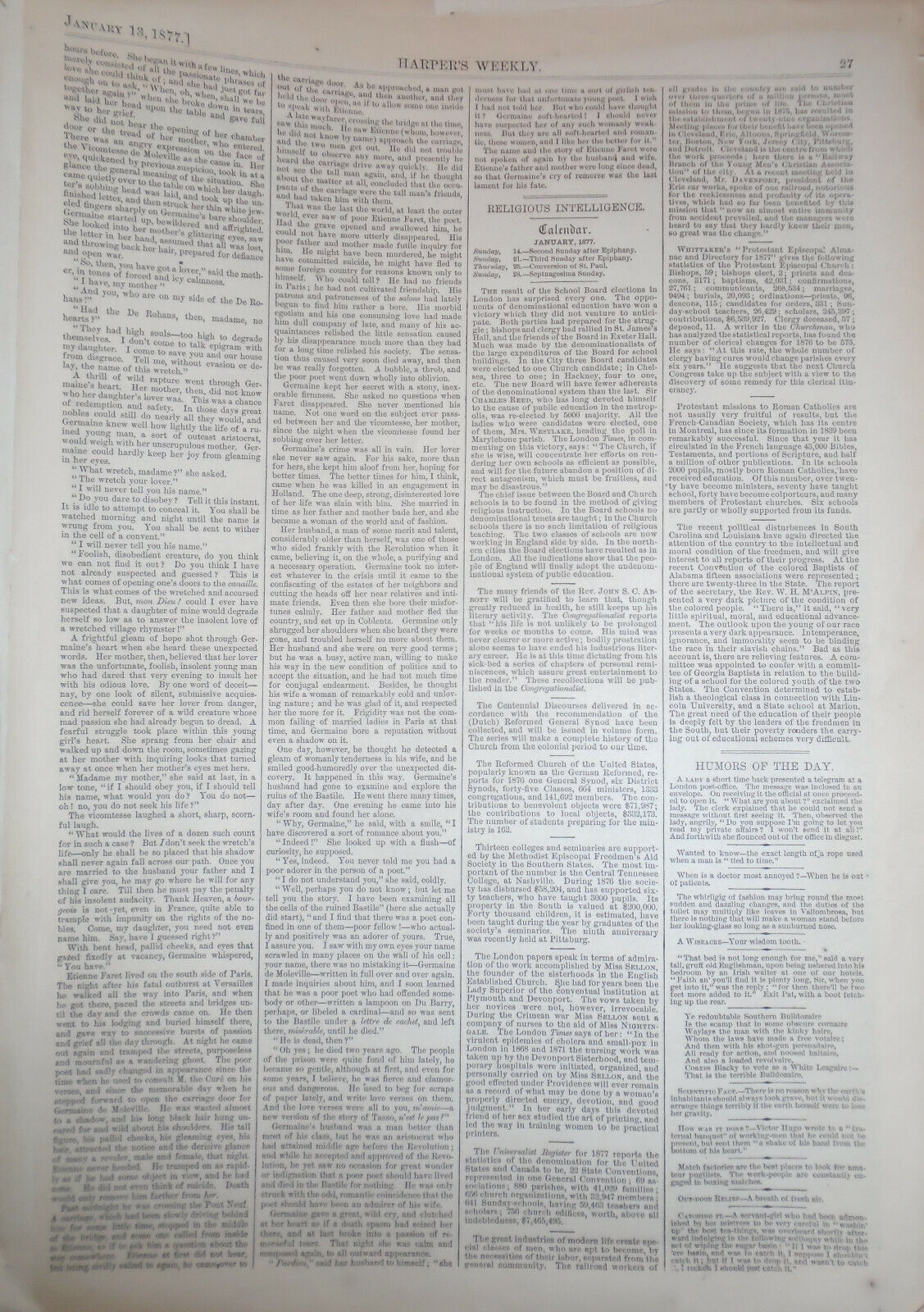 Throwing out Papers for the Light-House  -  1877  Harper's Weekly