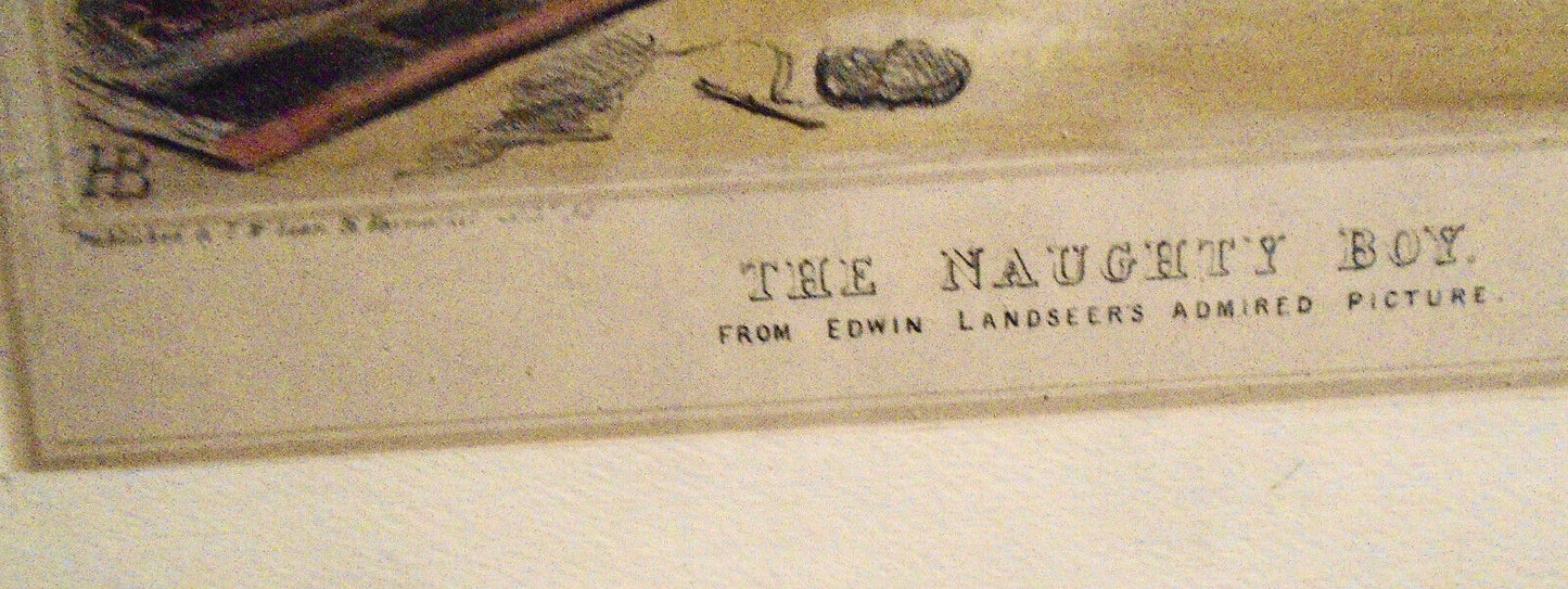 1843 The Naughty Boy (from Edwin Landseer) by John Doyle (HB). Tinted lithograph