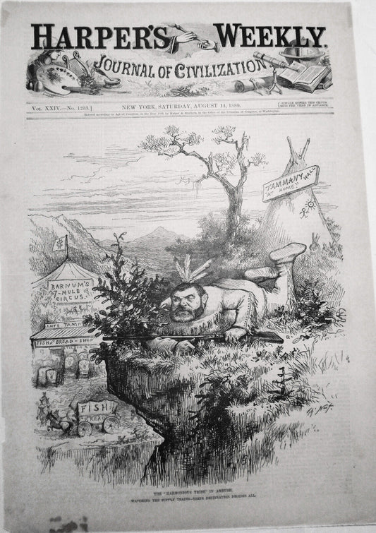Harper's Weekly, August 14,  1880 - The "Harmonious Tribe" in Ambush by Th. Nast