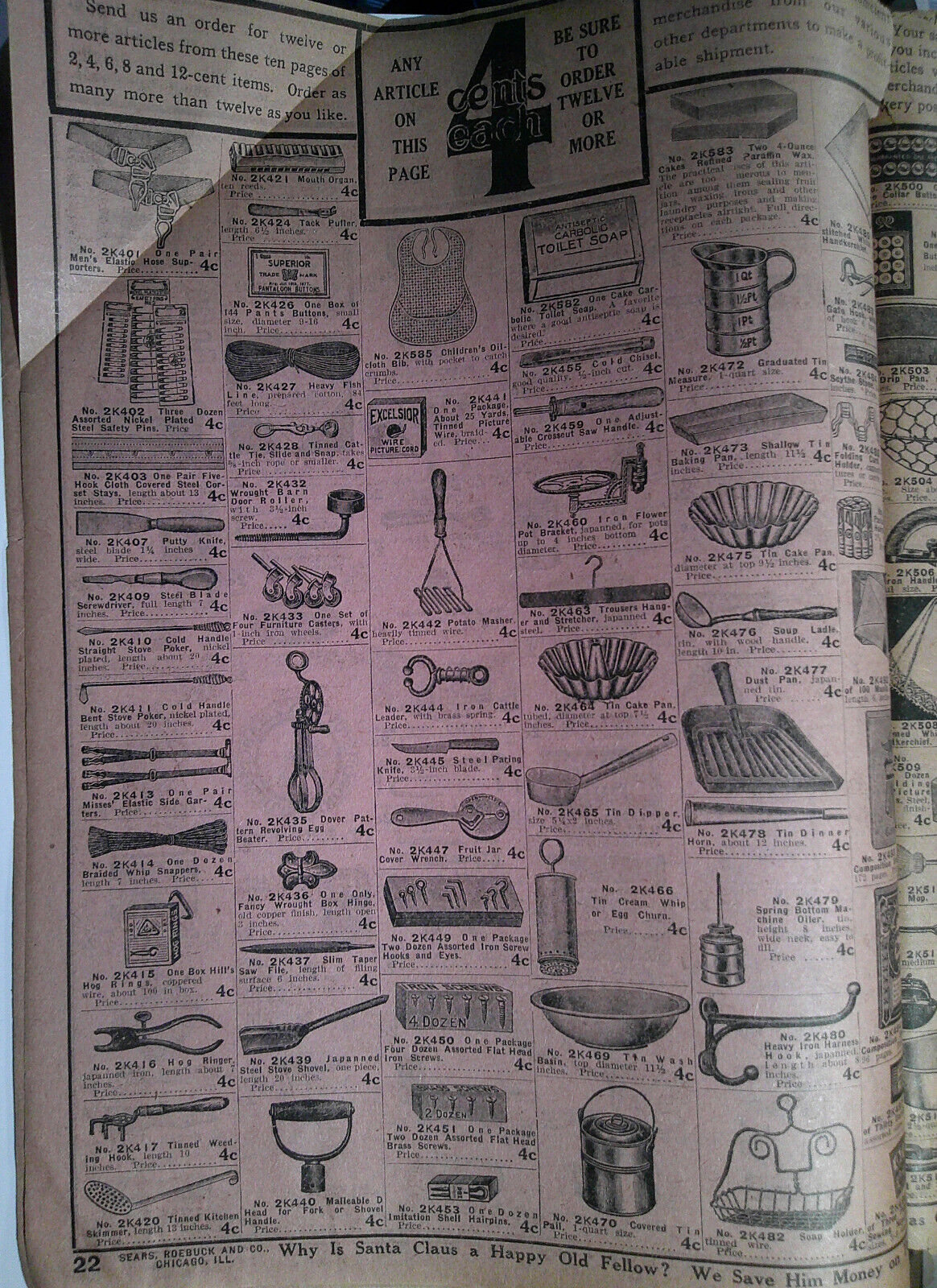 10 pages of household bargains from Sears, Roebuck & Co Retail Catalog 1905