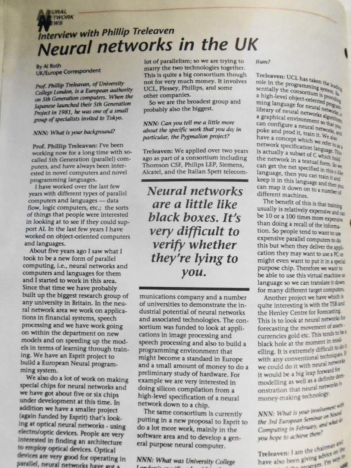 Neural Network News, January 1990. Daniel A. Blanchard, editor. Newsletter.