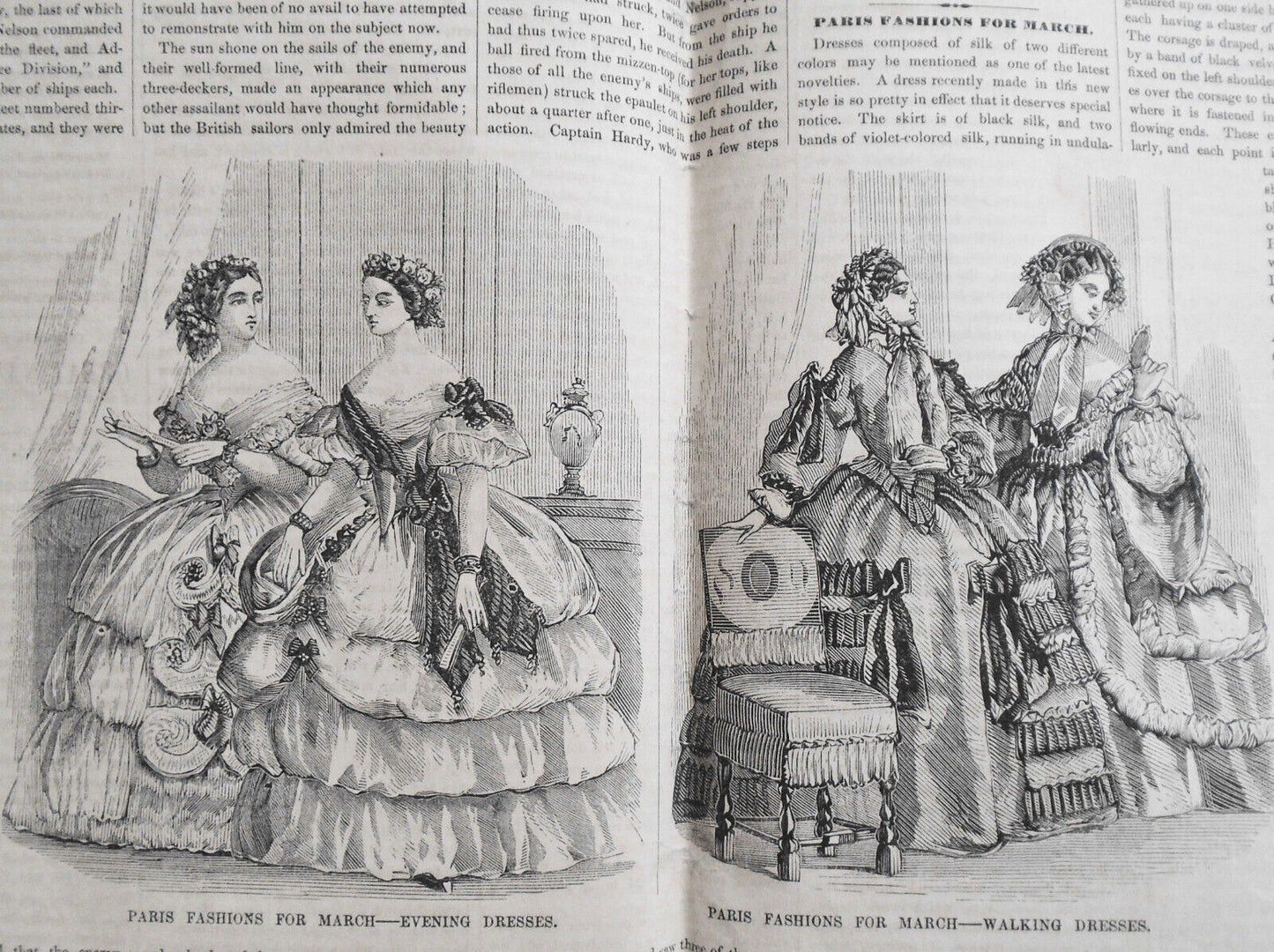 Gleason's Weekly  March 19, 1859. Princess Clotilde / Vessels Going Through Ice