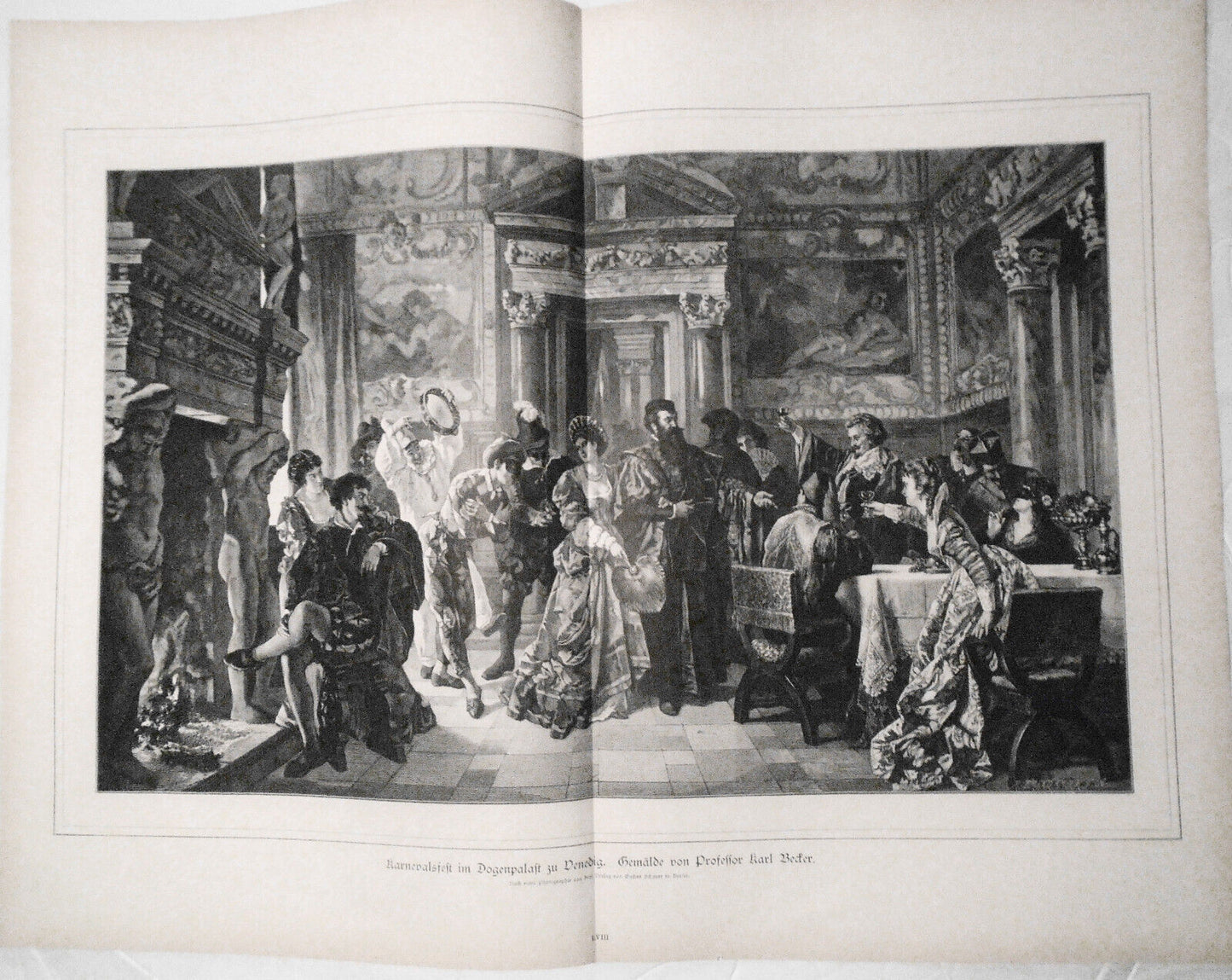 Karnevalsfest Im Dogenpalast Zu Venedig, by Karl Becker -- 1882 - 16 x 22 inches