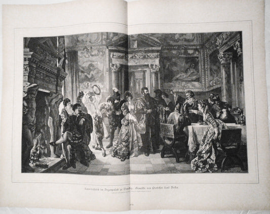 Karnevalsfest Im Dogenpalast Zu Venedig, by Karl Becker -- 1882 - 16 x 22 inches