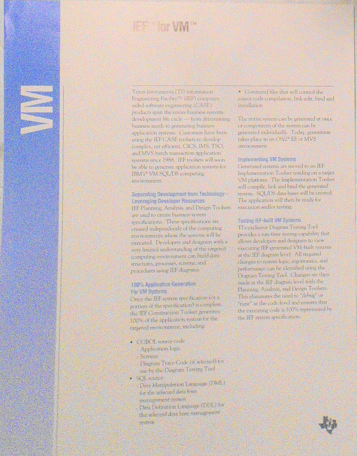 1990 Texas Instruments Information Engineering Facility Promo kit - UNIX, Tandem