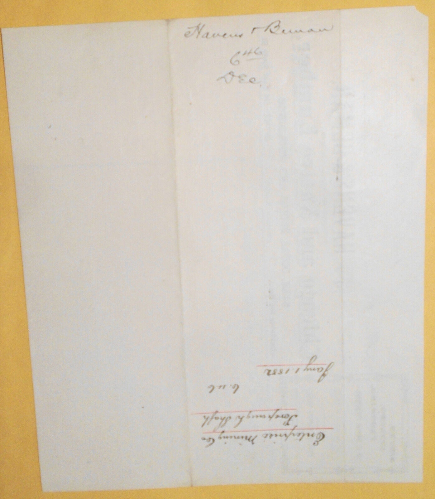 1882 Havens & Beman - Chicago and Native Lumber receipt - Leadville Colorado