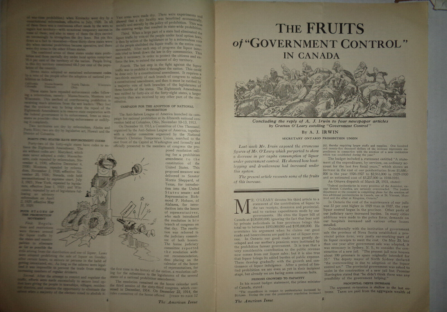 The American Issue (Prohibition journal) 10/24/1931 - Thomas Edison, Al Capone..