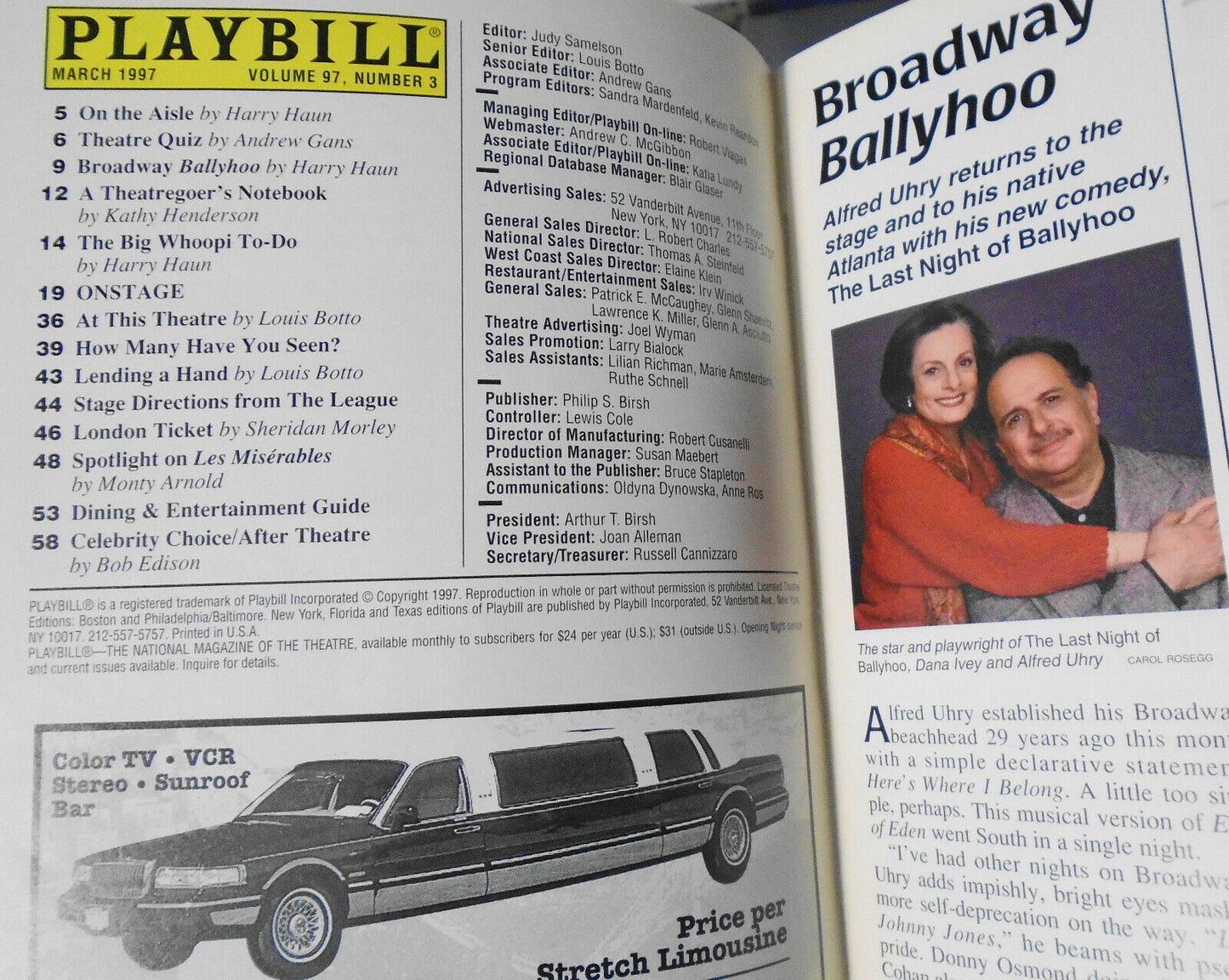 Joseph Gabriel Magic On Broadway - Playbill - March 1997 *SIGNED*