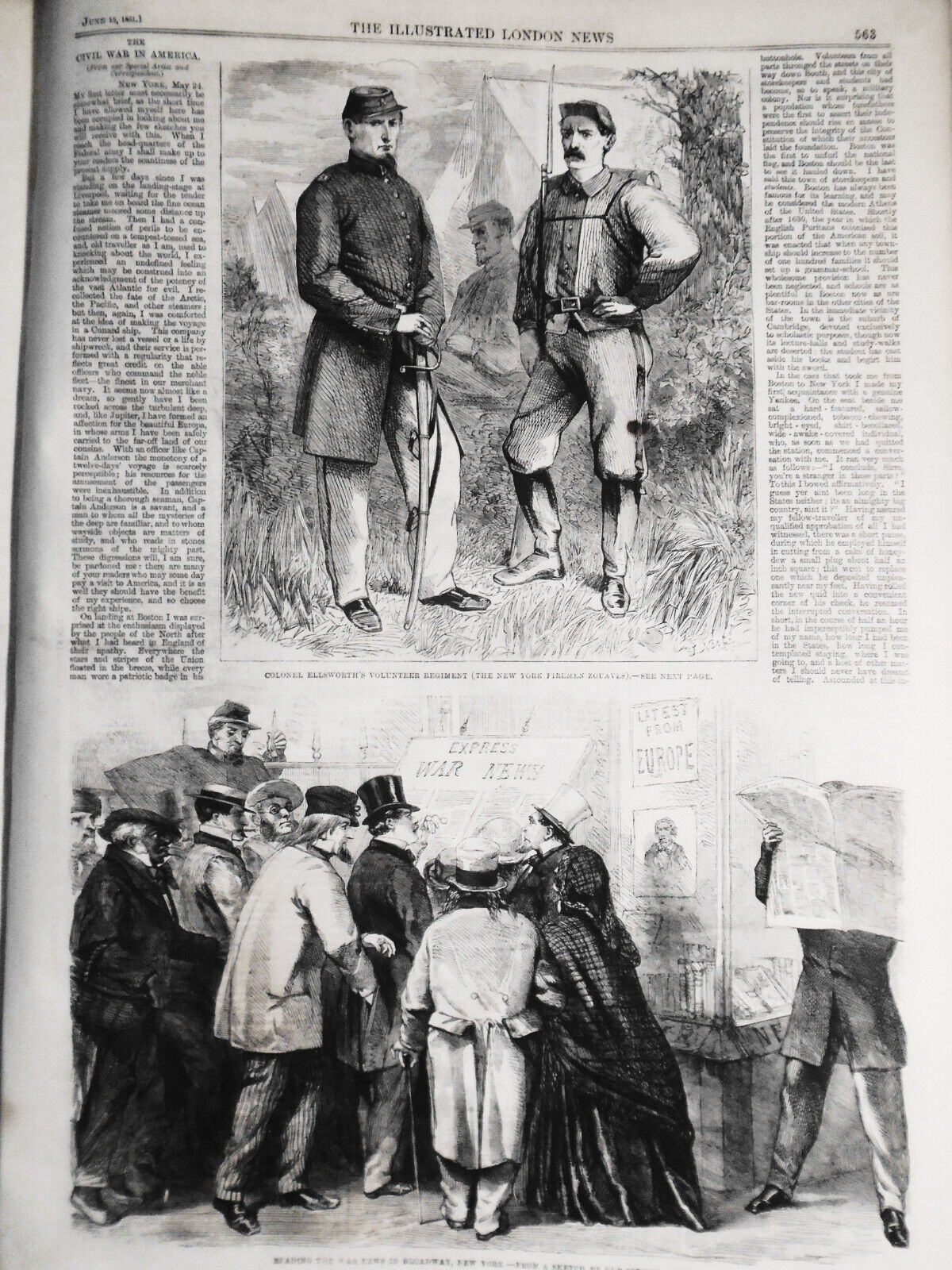 The Illustrated London News, June 15, 1861 Complete original [US Civil War]