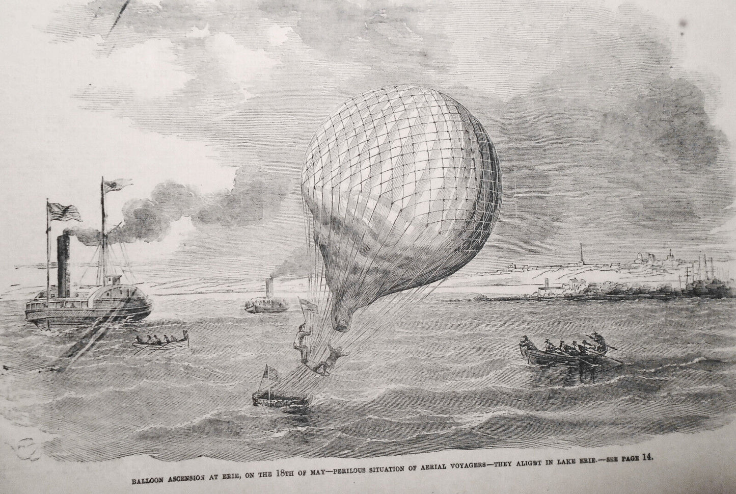 Balloon Ascension At Erie, On The 18th Of May. Frank Leslie's, June 1859