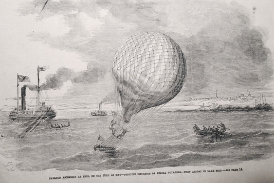 Balloon Ascension At Erie, On The 18th Of May. Frank Leslie's, June 1859