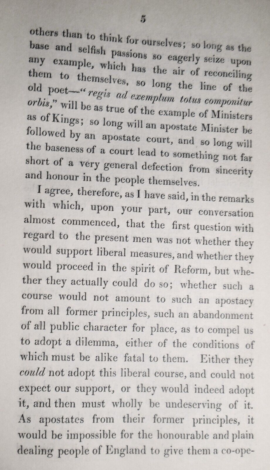 1835 Conservative reform.. principles of Peel Administration in letter to a Whig