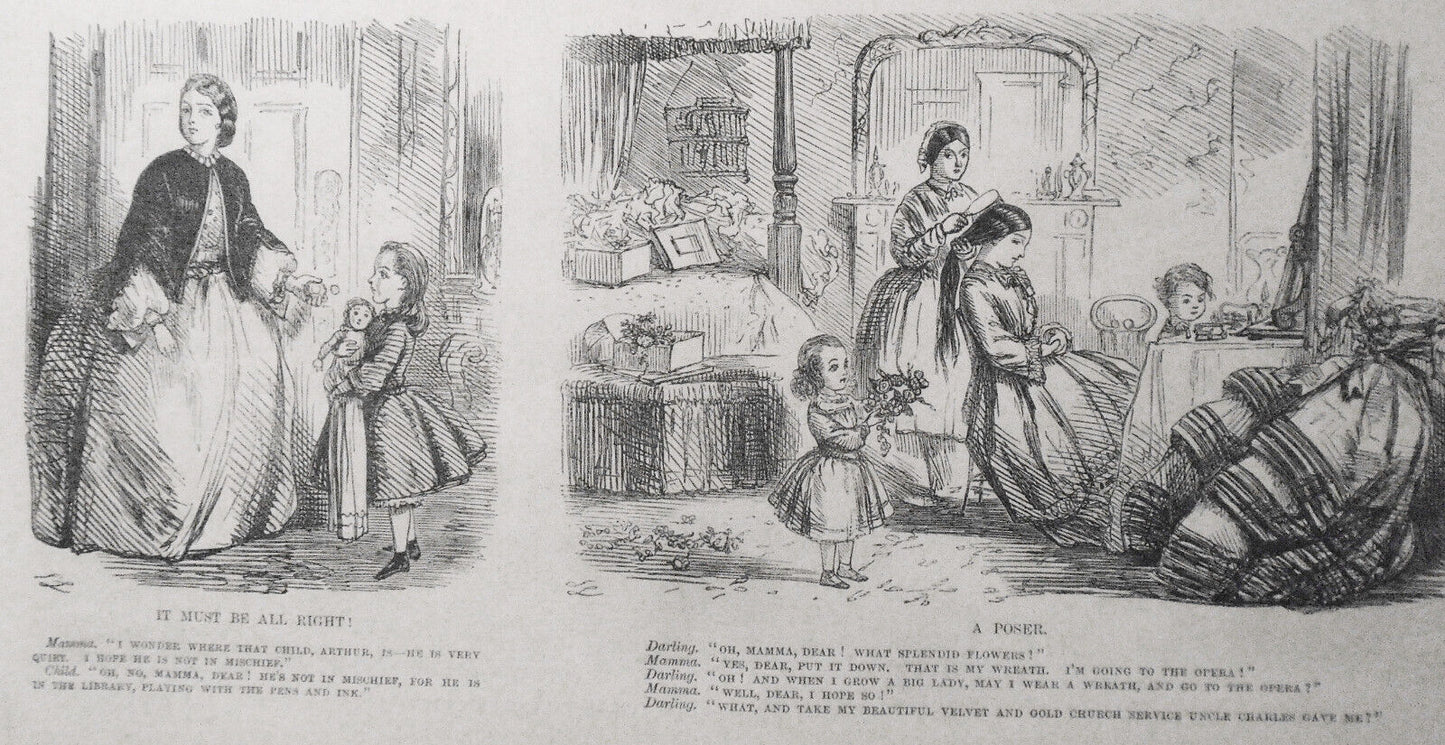 Pictures of Life and Character, by John Leech [1890s].  17 1/2 x 12" original.